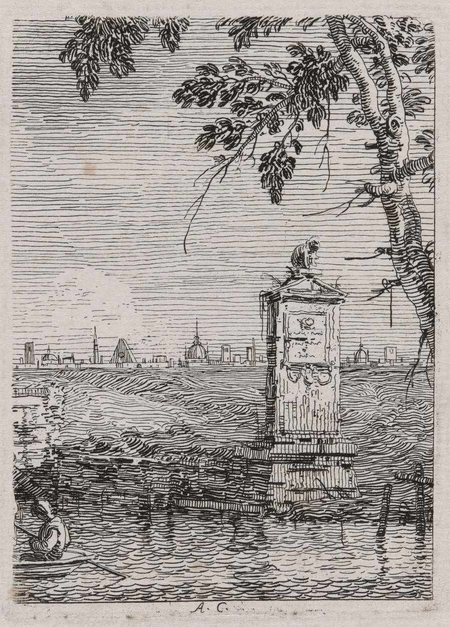 Det lille monumentet, fra serien Vedute (Views) av Canaletto (Giovanni Antonio Canal)