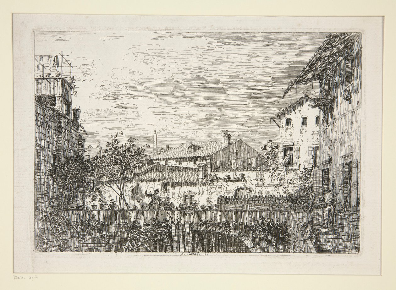 The Terrace, fra serien Vedute (Views) av Canaletto (Giovanni Antonio Canal)