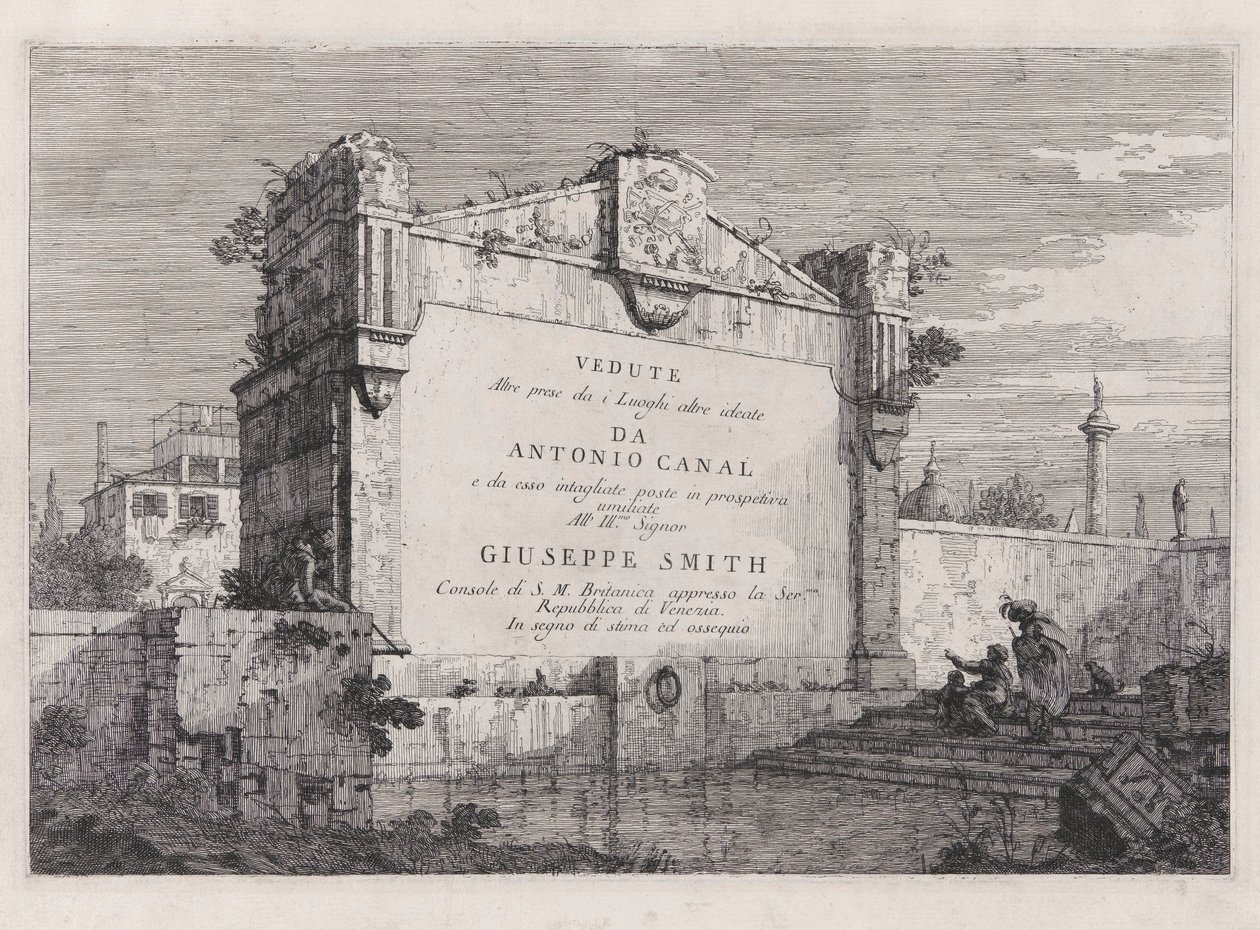Tittelplate, fra serien Vedute (Views) av Canaletto (Giovanni Antonio Canal)