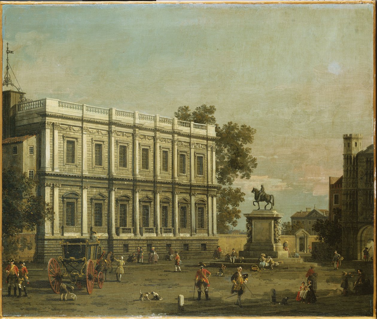En Capriccio av bygninger i Whitehall, ca. 1754 av Giovanni Antonio Canal