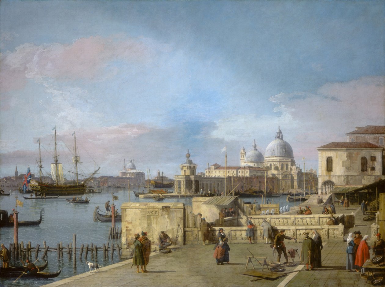 Inngang til Canal Grande fra Molo, Venezia, 17421744. av Canaletto