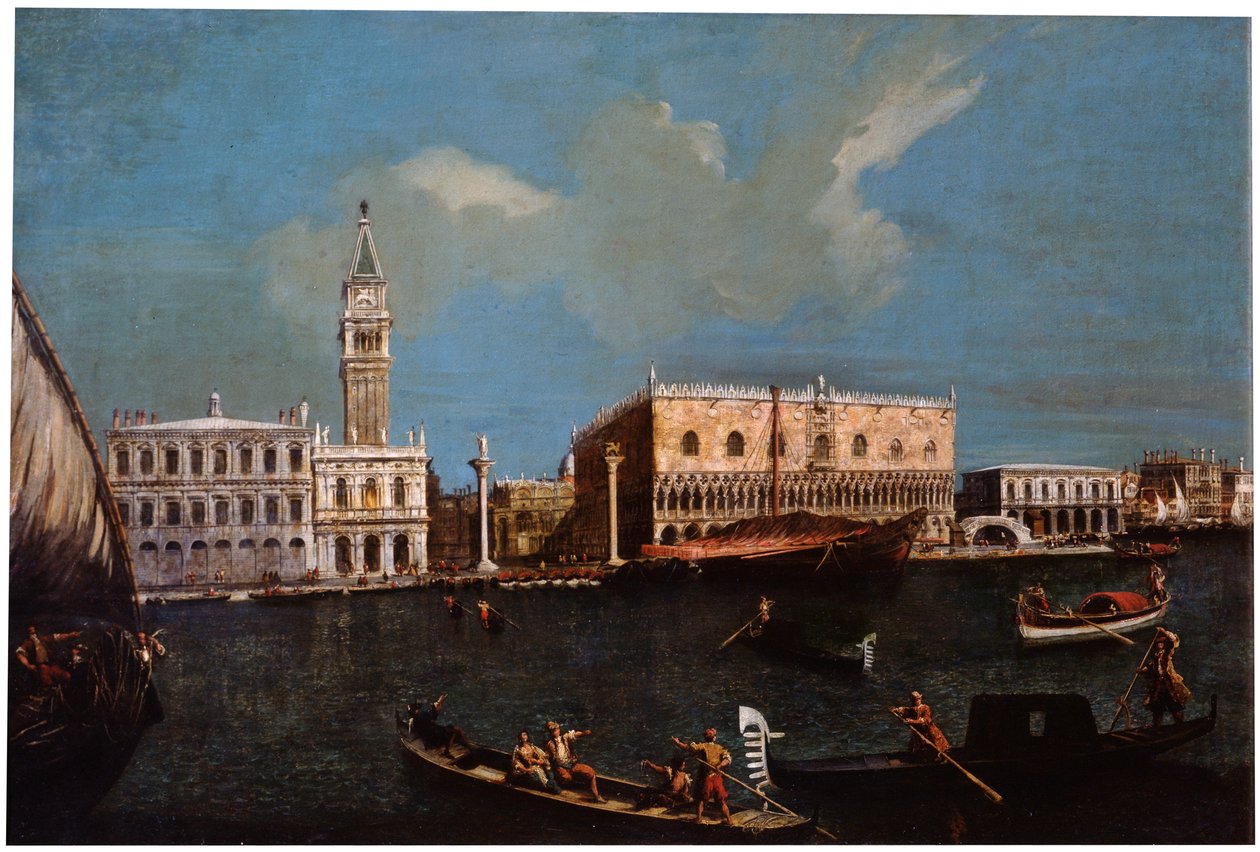 Canal Grande, Piazzetta og Dogepalasset i Venezia, 1700-tallet. av Canaletto,