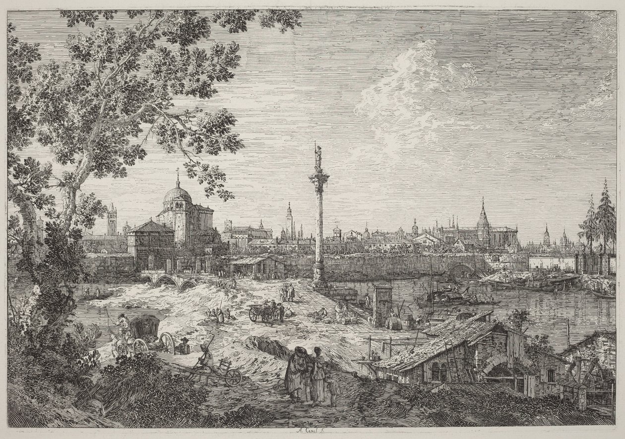 Fantasiutsikt over Padova av Canaletto