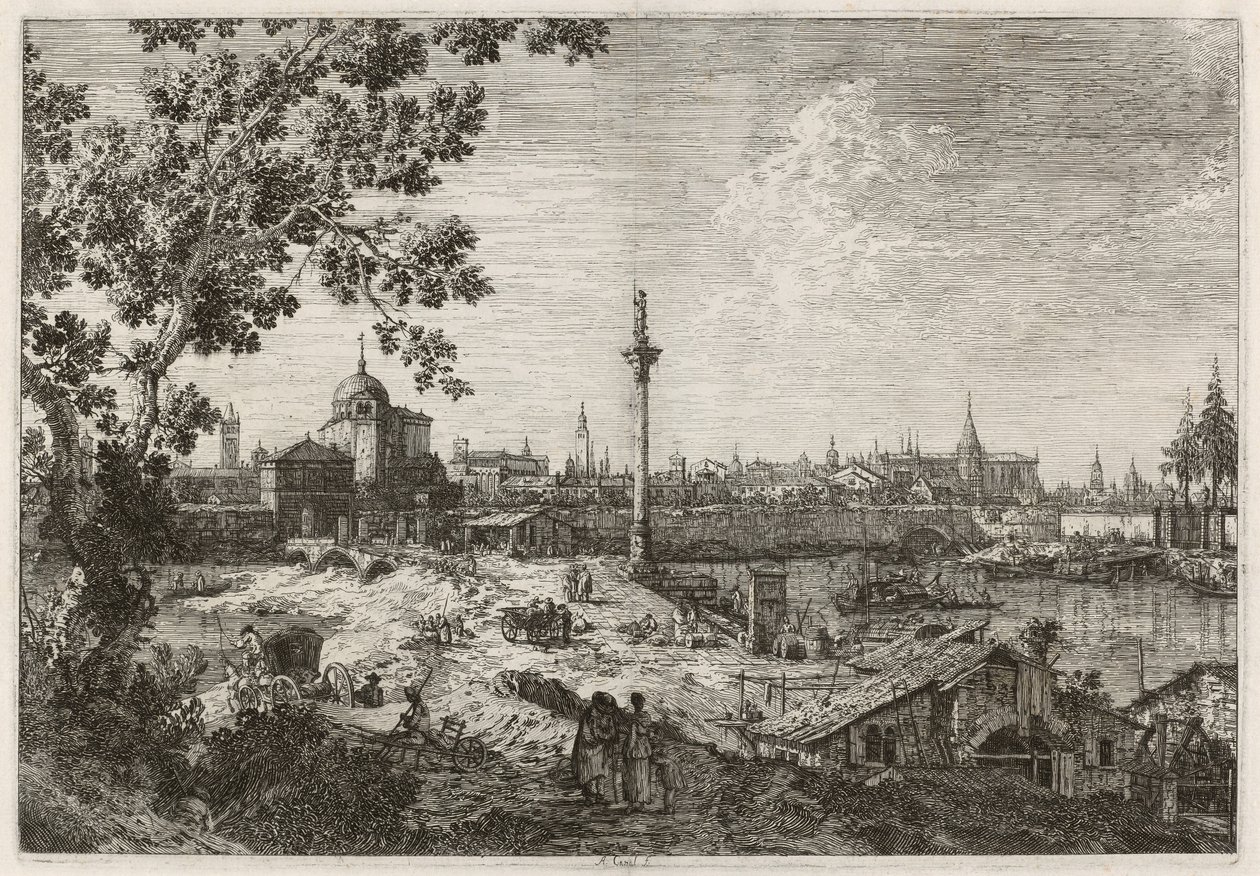 Imaginær utsikt over Padua, ca. 17351746. av Canaletto