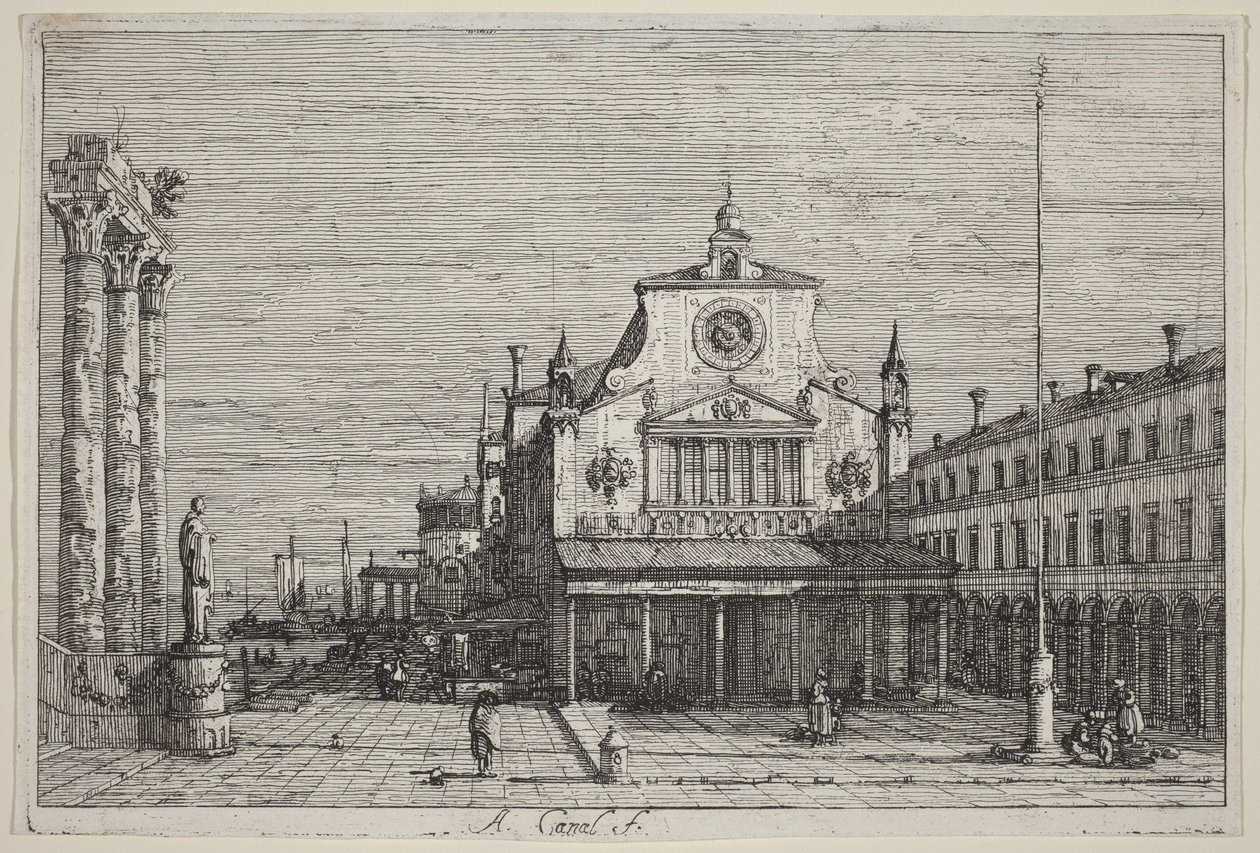 Fantasiutsikt over S. Giacomo di Rialto av Canaletto