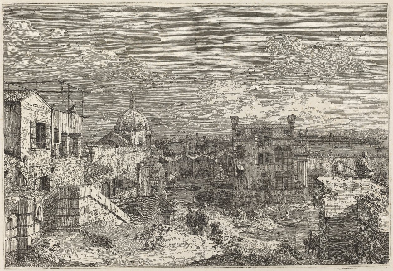 Imaginær utsikt over Venezia av Canaletto