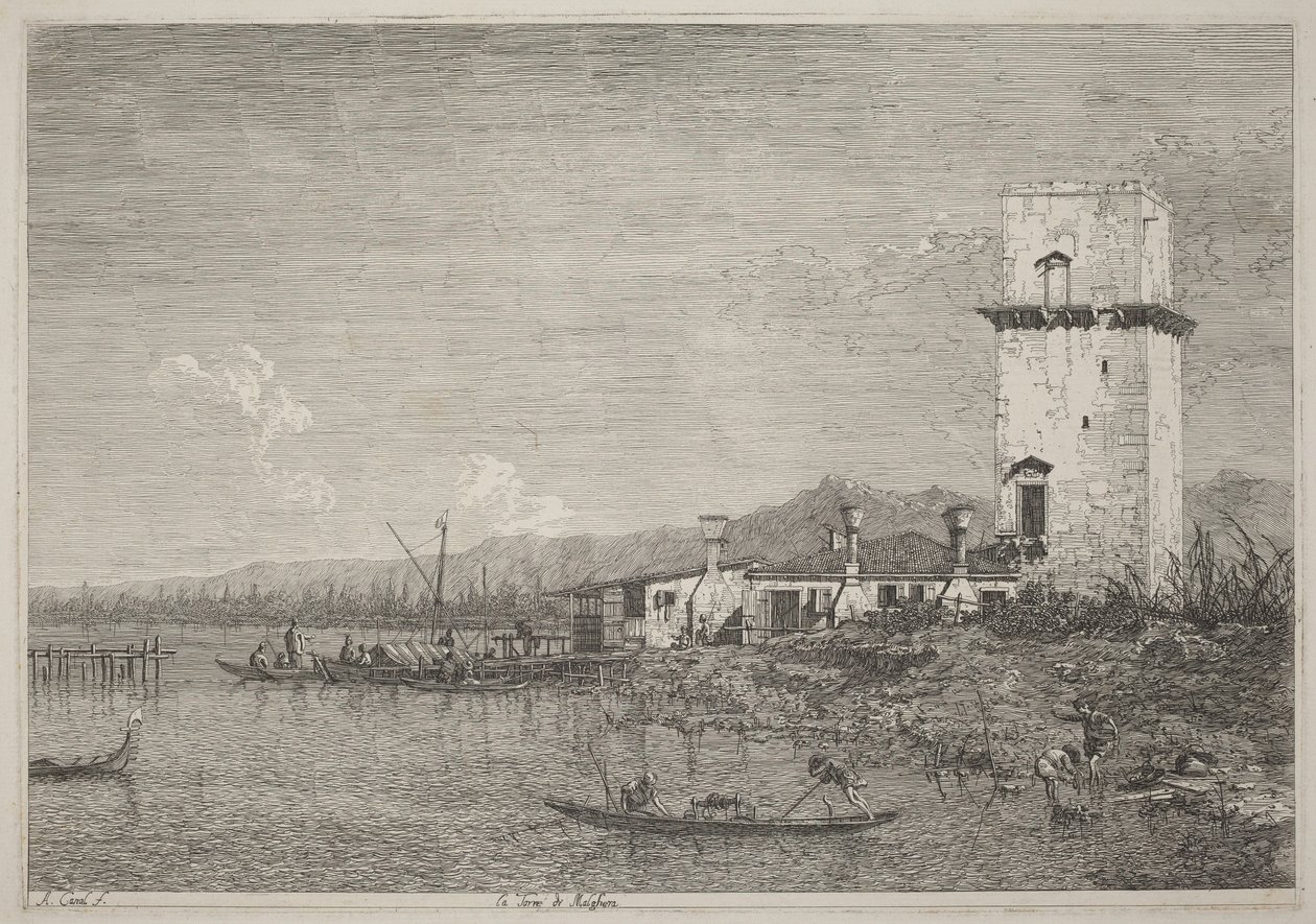 Tårnet i Malghera av Canaletto
