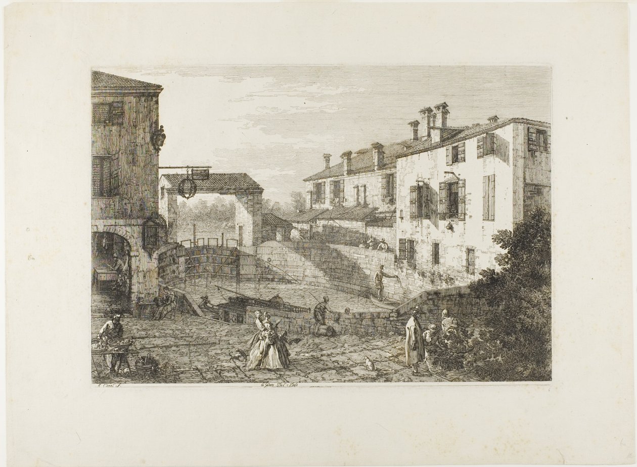 Le Porte Del Dolo, fra Vedute av Canaletto