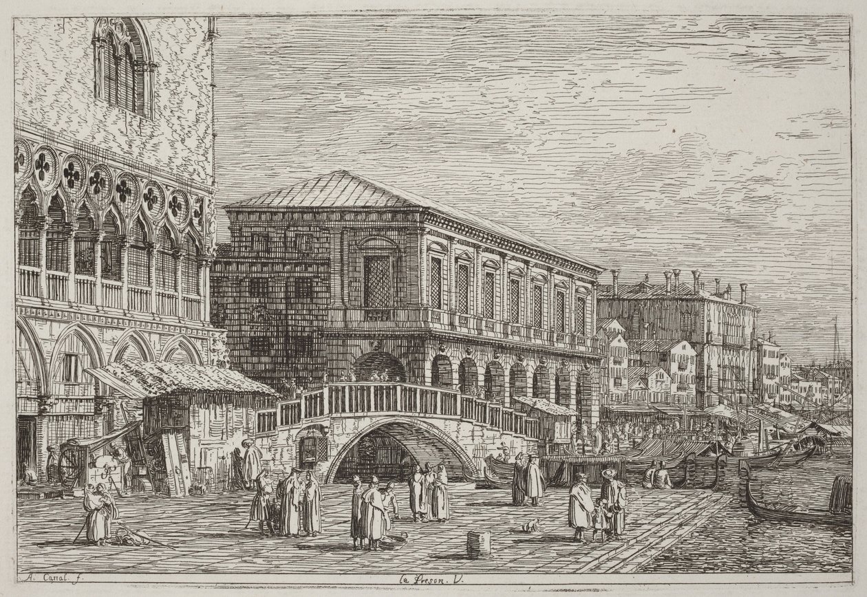Fengselet. V. [nederst til venstre] av Canaletto