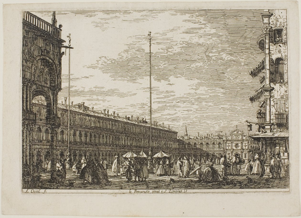 le Procuratie niove e S. Ziminian V., fra Vedute av Canaletto