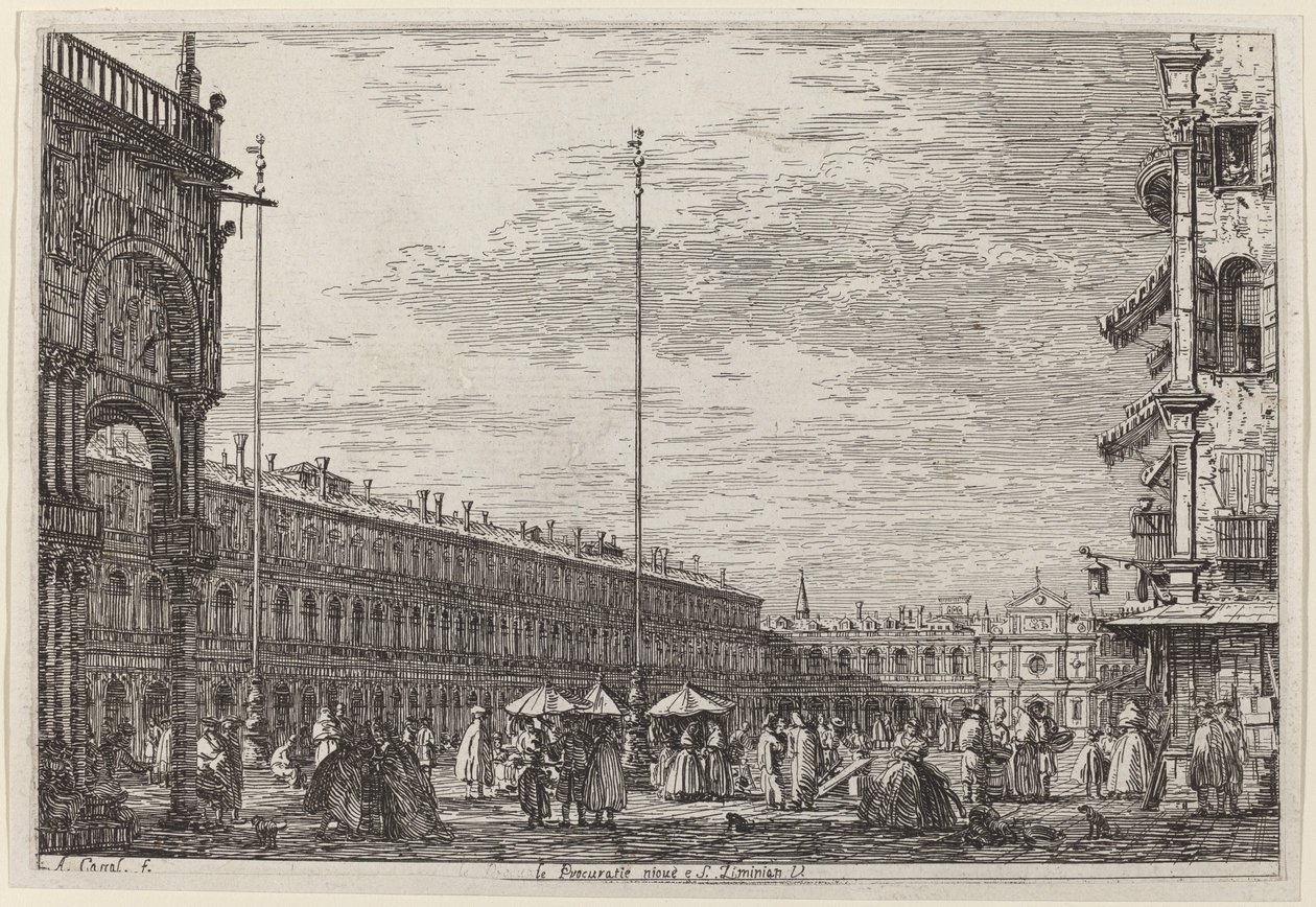 Le Procuratie niove e S. Ziminian V., ca. 17351746. av Canaletto