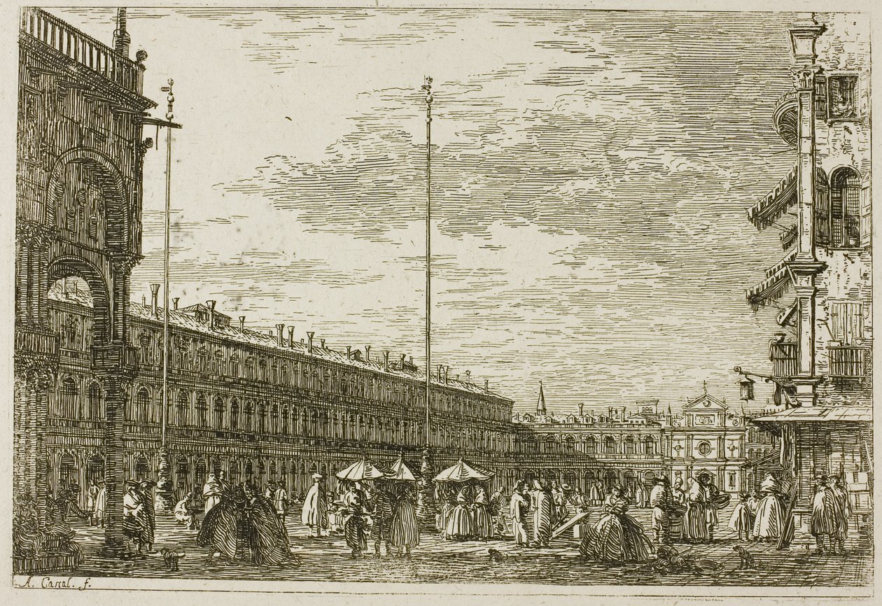 Le Procuratie niove e S. Ziminian V, fra Vedute av Canaletto