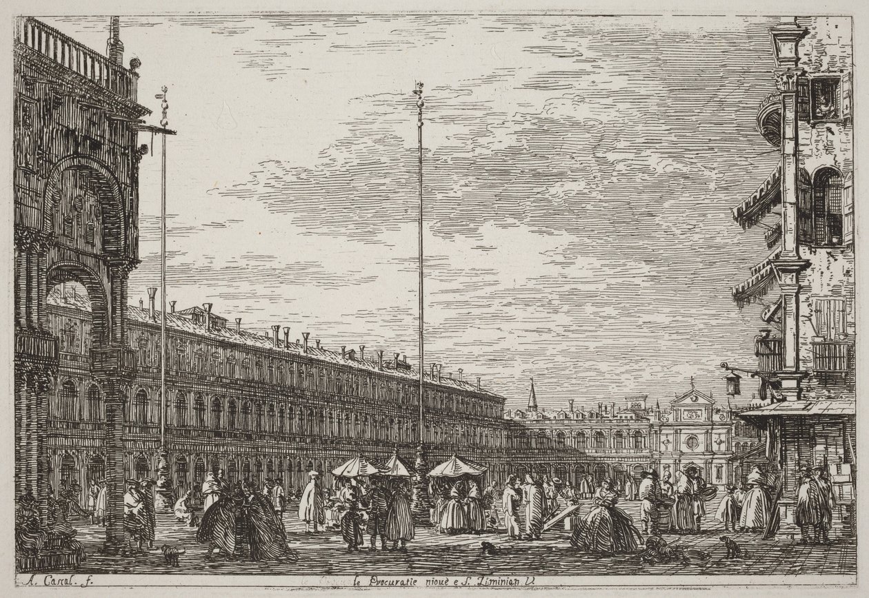 Procuratie Nuove og San Geminiano V. [øverst til høyre] av Canaletto