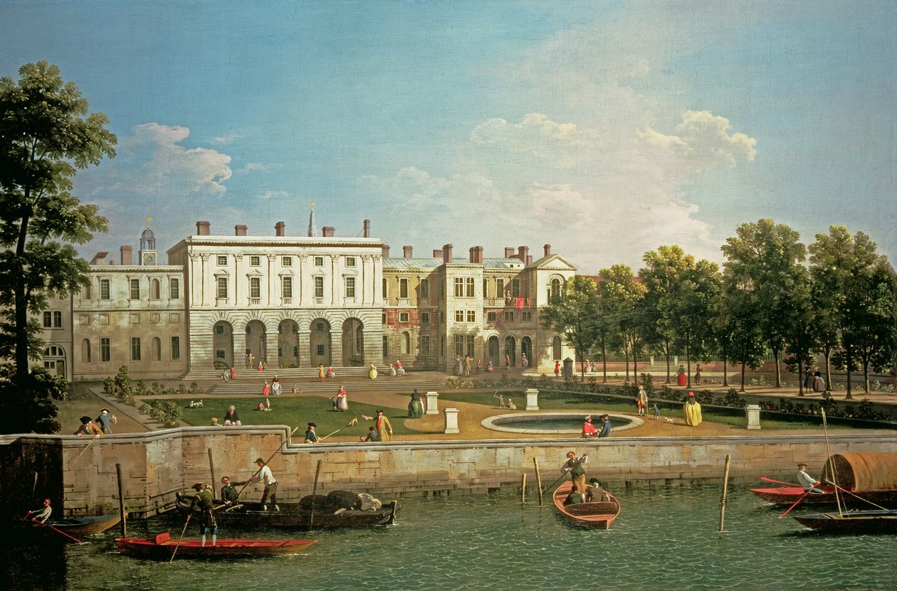 Old Somerset House fra Themsen, ca. 1746-50 av Giovanni Antonio Canal