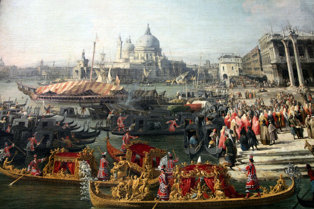 'Mottakelse av den franske ambassadøren i Venezia', 1726-1727 av Canaletto
