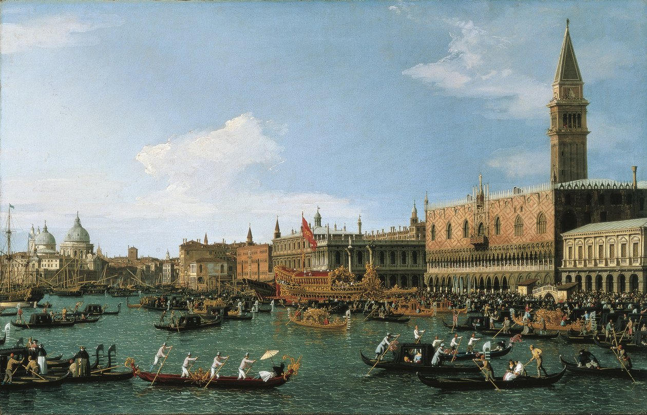 Il Bucintoros retur på Kristi himmelfartsdag, 1745-1750 av Giovanni Antonio Canal