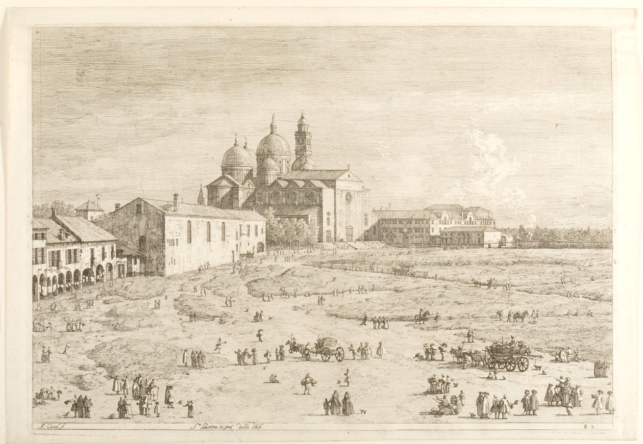 S. Giustina i Prà della Valle, fra serien «Utsikter» av Canaletto