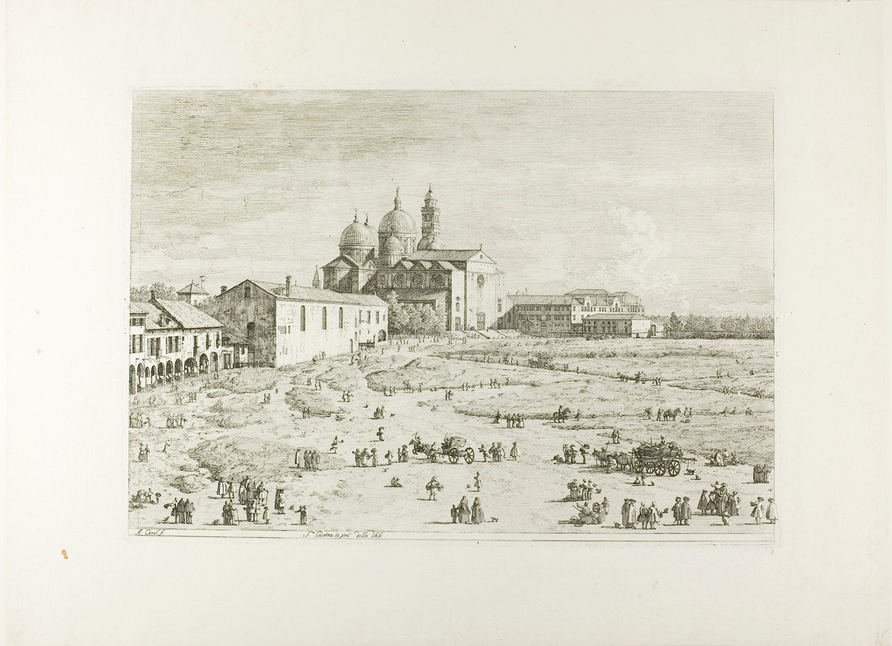 S. Giustina in prà della Vale, fra Vedute av Canaletto