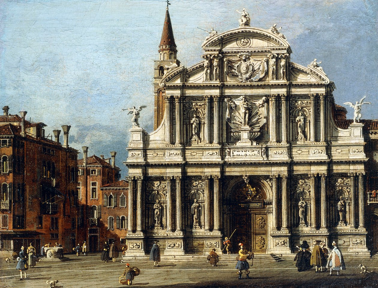 Kirken og Campo av Santo Maria Zobenigo, Venezia, av Giovanni Antonio Canal