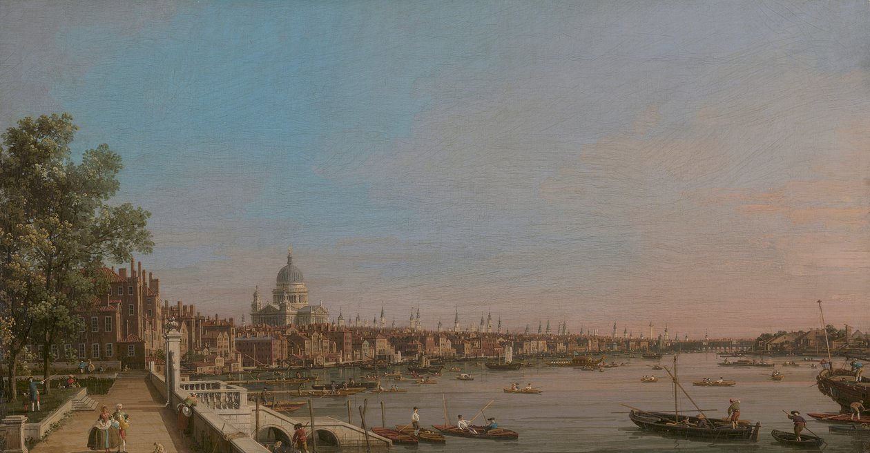Byen fra nær terrassen til Somerset House av Canaletto