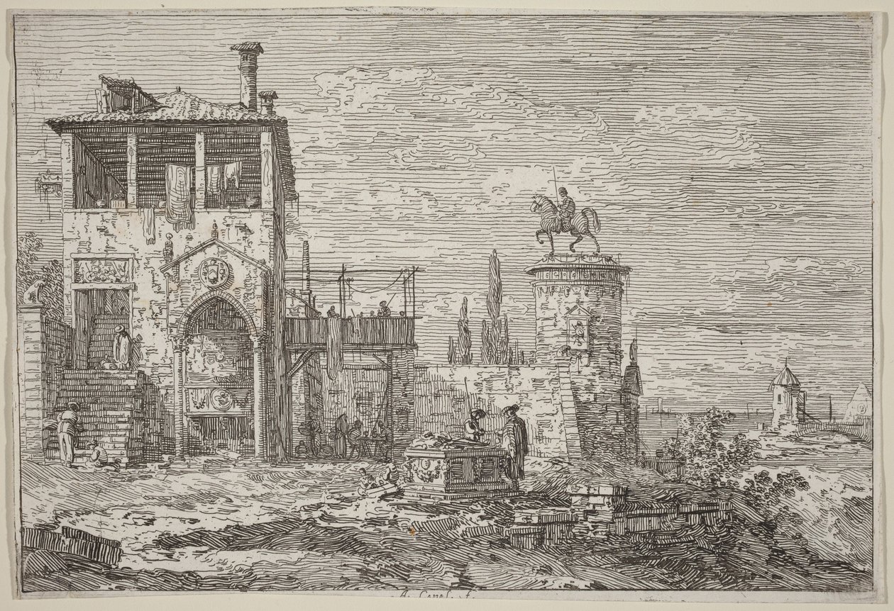 Ryttermonumentet av Canaletto