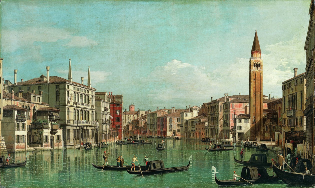 Canal Grande, Venezia, med utsikt mot sørøst, med Campo della Carità til høyre, 1730-tallet. av Giovanni Antonio Canal