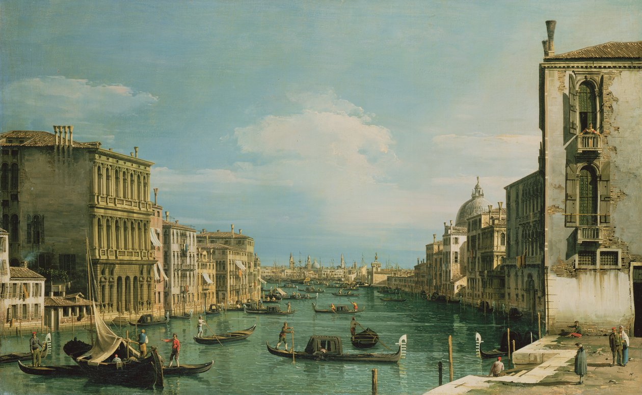 Canal Grande Venezia ser østover fra Campo di San Vio av Giovanni Antonio Canal