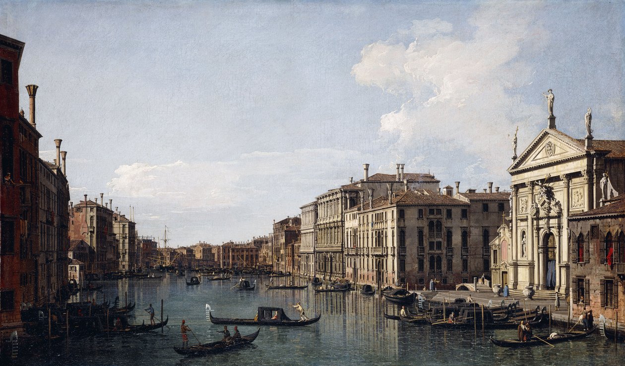 Canal Grande, Venezia, ser sør-øst fra San Stae til Fabbriche Nuove di Rialto, av Giovanni Antonio Canal
