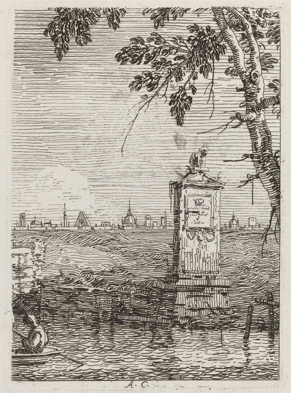 Det lille monumentet [til venstre], ca. 17351746. av Canaletto