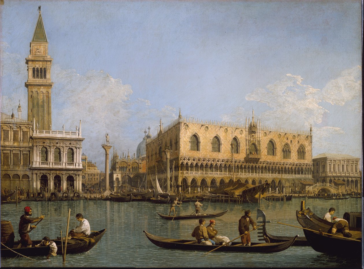 Mole, utsikt fra bassenget i Saint Mark til Venezia Maleri av Antonio Canal kjent som Canaletto av Canaletto
