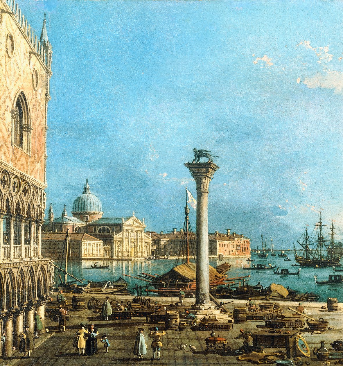 Piazzetta, Venezia, med Bacino di S. Marco og Isola di S. Giorgio Magiore, av Giovanni Antonio Canal