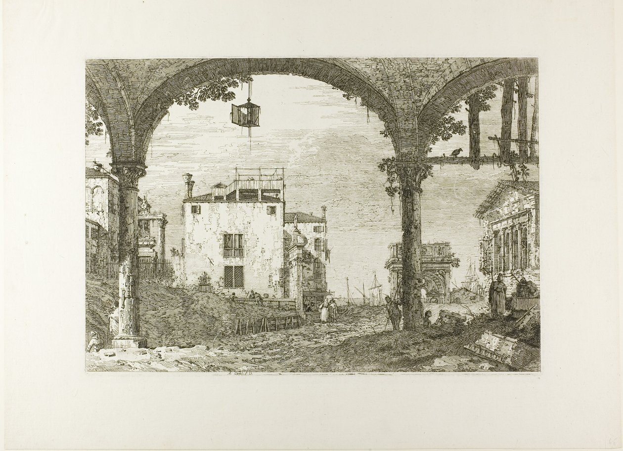 Portikoen med lykten, fra Vedute av Canaletto