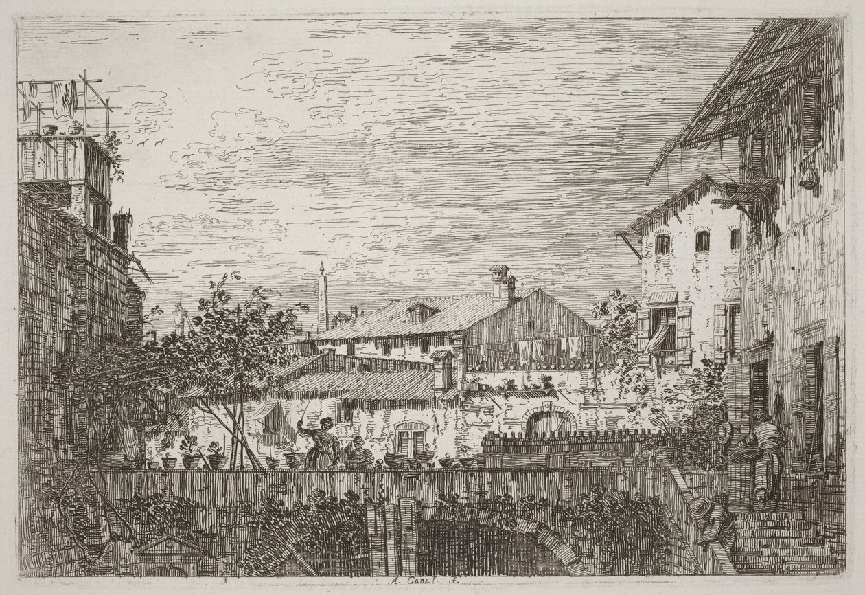 Terrassen [nederst til høyre] av Canaletto