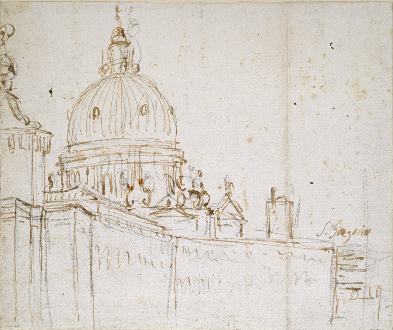 Venezia: Dogana di Mare og S. Maria della Salute, midten av 1700-tallet av Canaletto