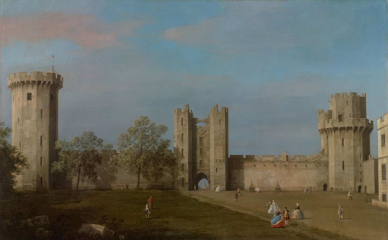 Warwick Castle, øst foran fra gårdsplassen, 1752. av Canaletto