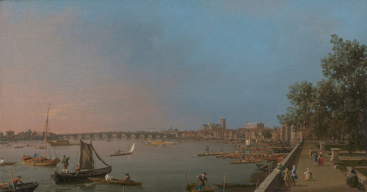 Westminster fra Near the Terrace of Somerset House av Canaletto