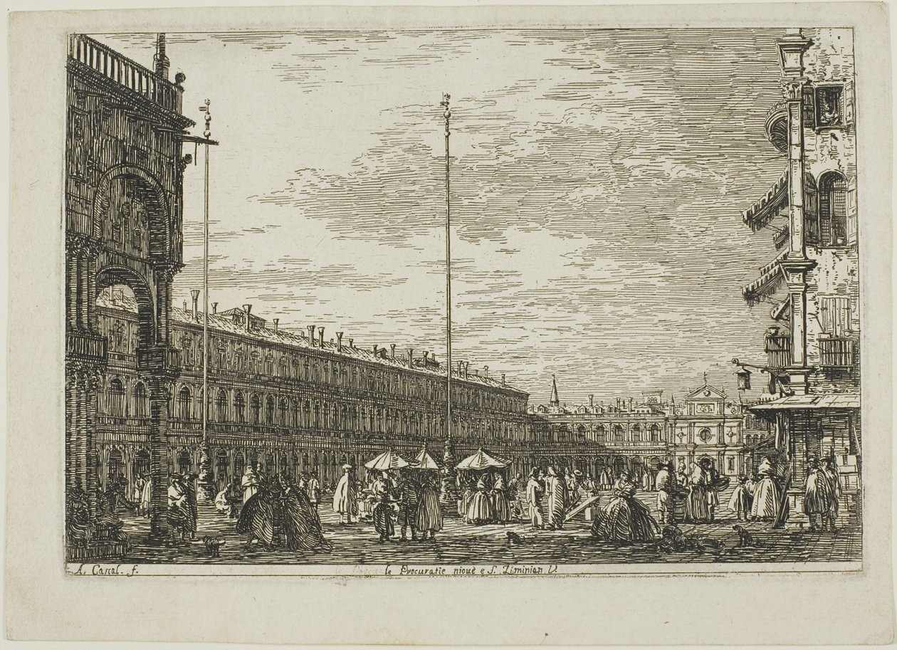 le Procuratie niove e S. Ziminian V., fra Vedute av Canaletto