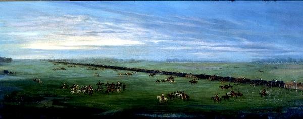 The Camp on the March - The Passage of Batei av Candido Lopez