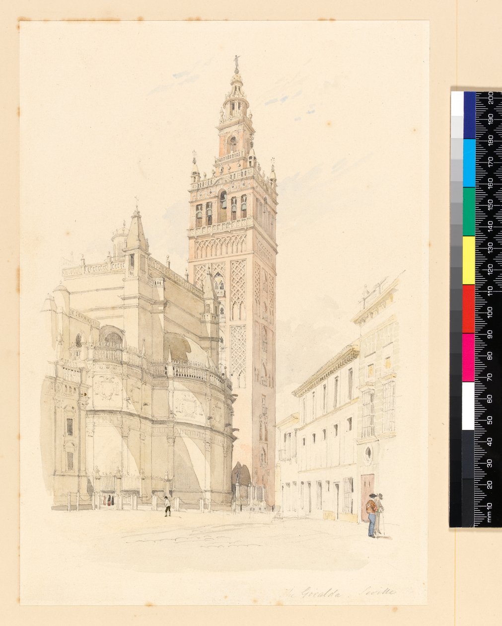 The Giralda, Sevilla, ca. 1846 (blyant og wc) av Canon G. F. Weston