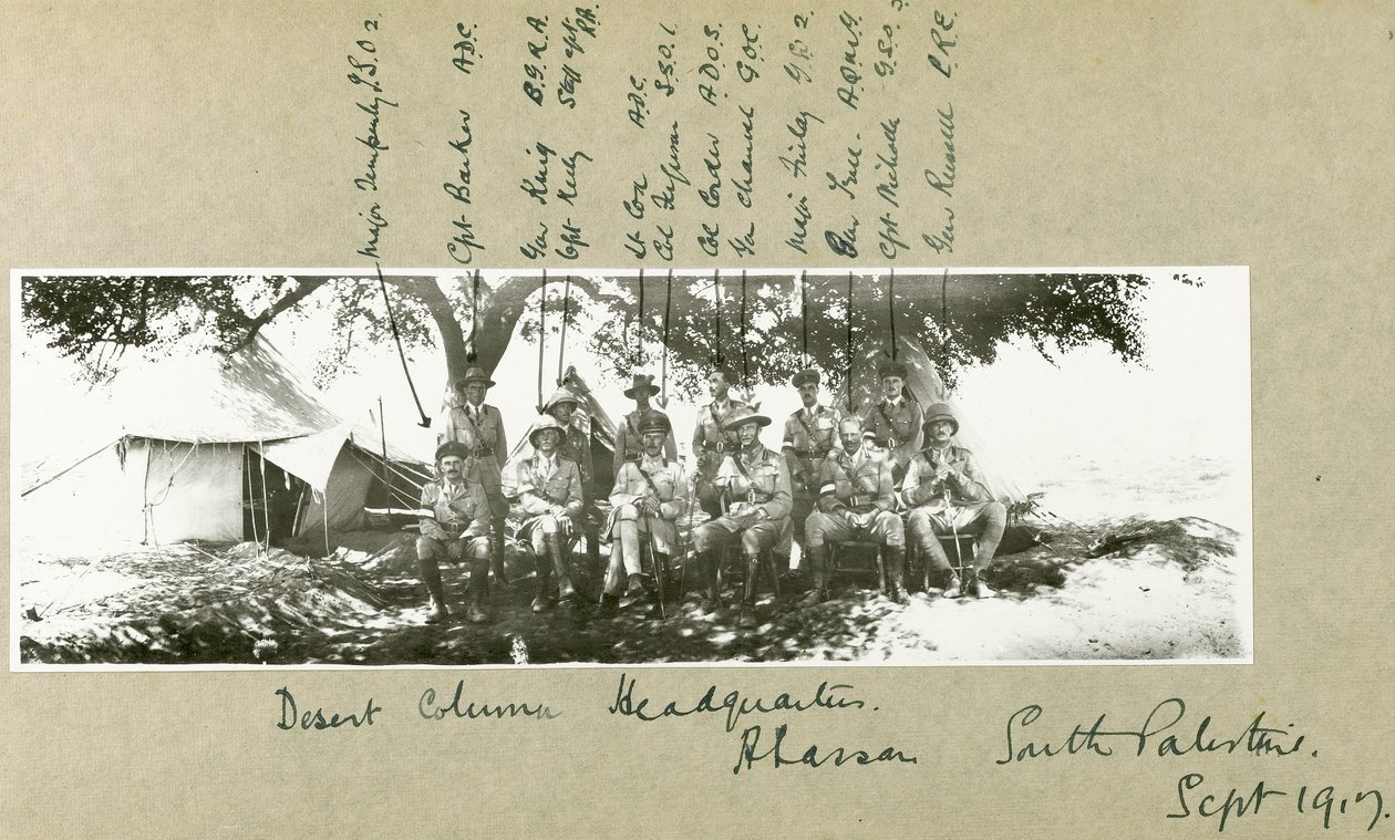 Ørkenkolonnehovedkvarter i Abassan, Sør-Palestina, september 1917 av Capt. Arthur Rhodes