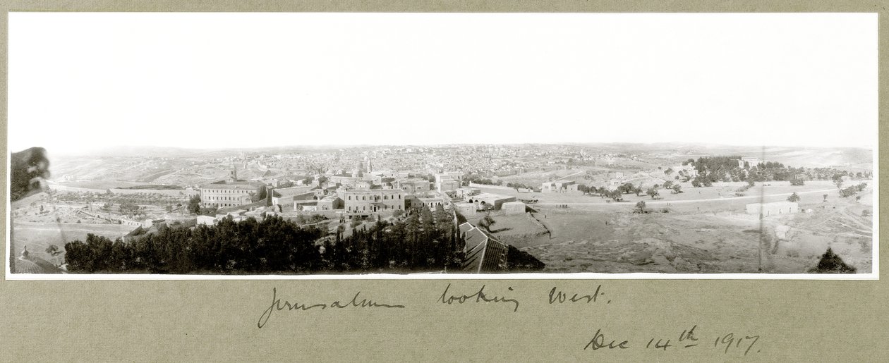 Jerusalem ser mot vest, 14. desember 1917 av Capt. Arthur Rhodes