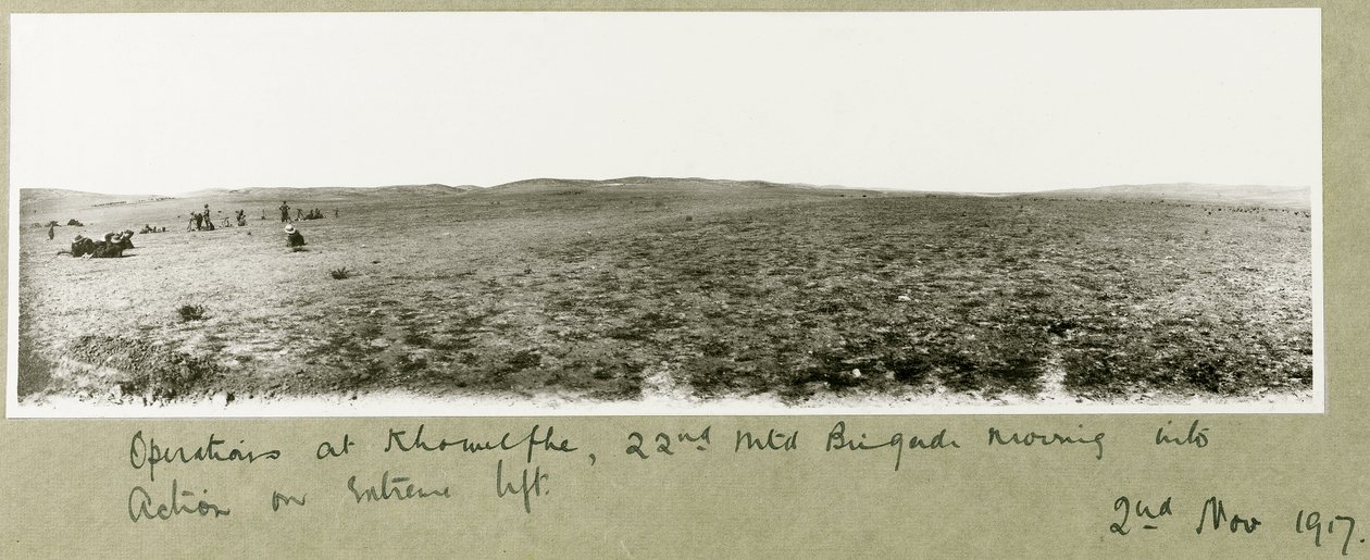 Operasjoner ved Khuwelfeh, 22nd Mounted Brigade i gang, 2. november 1917 av Capt. Arthur Rhodes