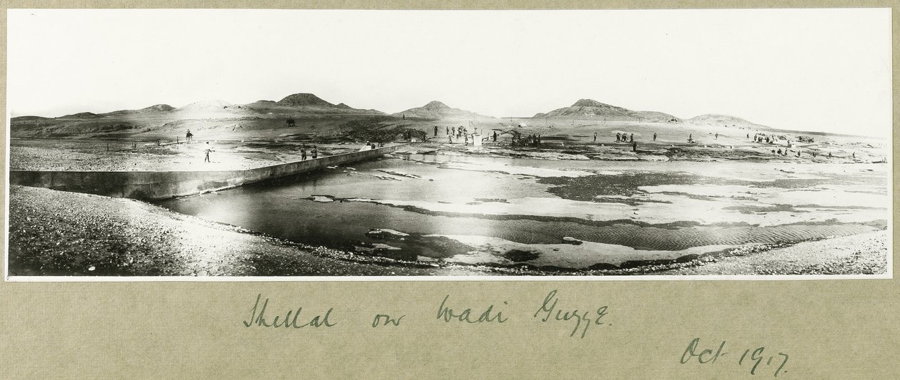 Shellal på Wadi Guzzeh, oktober 1917 av Capt. Arthur Rhodes