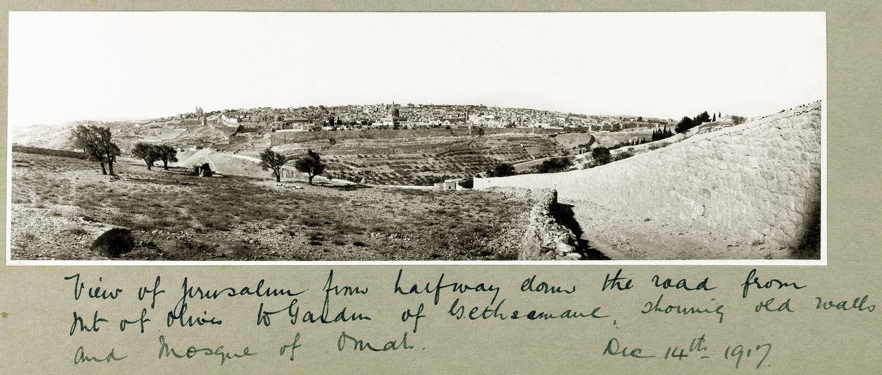 Utsikt over Jerusalem, 14. desember 1917 av Capt. Arthur Rhodes