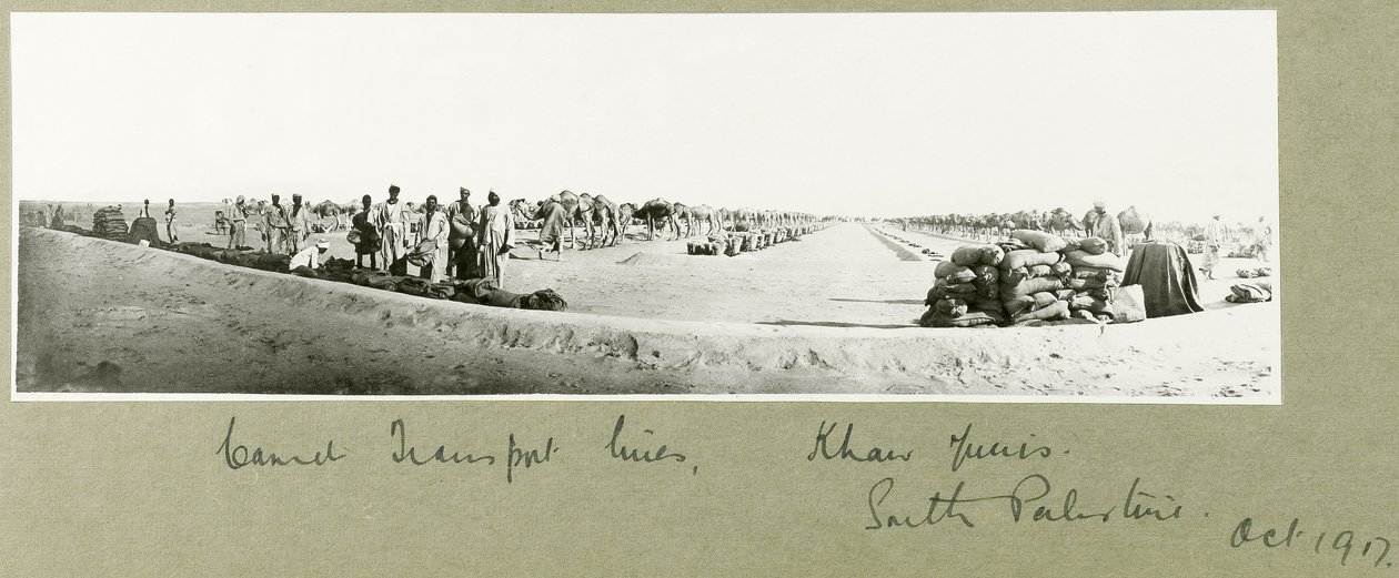 Camel Transport Lines, Khan Yunis, oktober 1917 av Capt. Arthur Rhodes