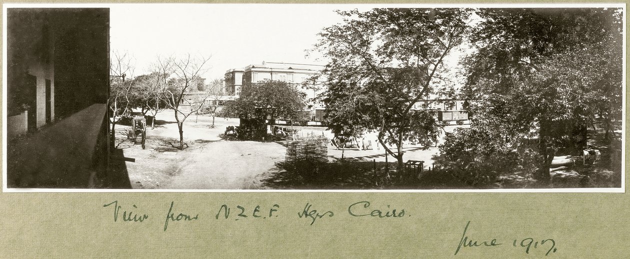 Utsikt fra N.Z.M.F.A-hovedkvarteret, Kairo, juni 1917 av Capt. Arthur Rhodes