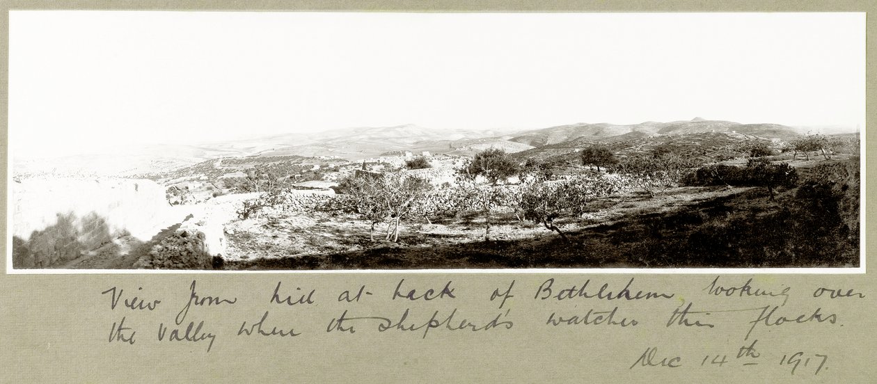 Utsikt fra bakken bak Betlehem, 14. desember 1917 av Capt. Arthur Rhodes