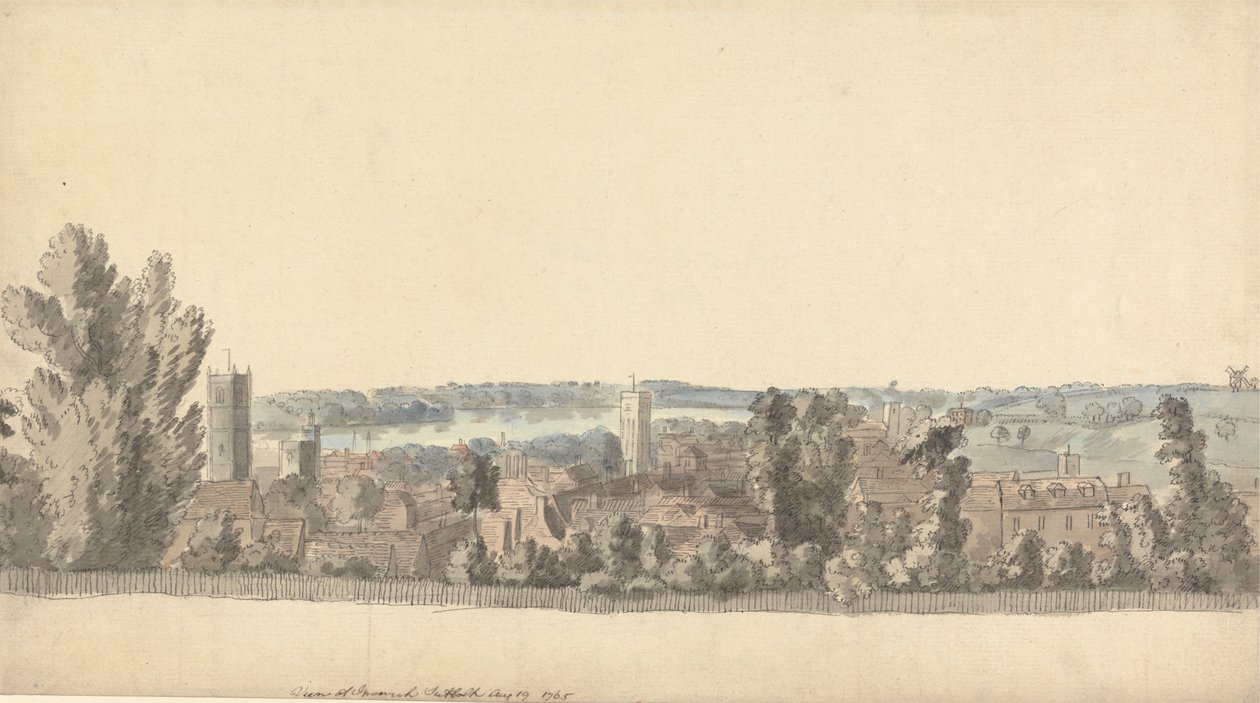 Utsikt over Ipswich, Suffolk av Capt. Francis Grose