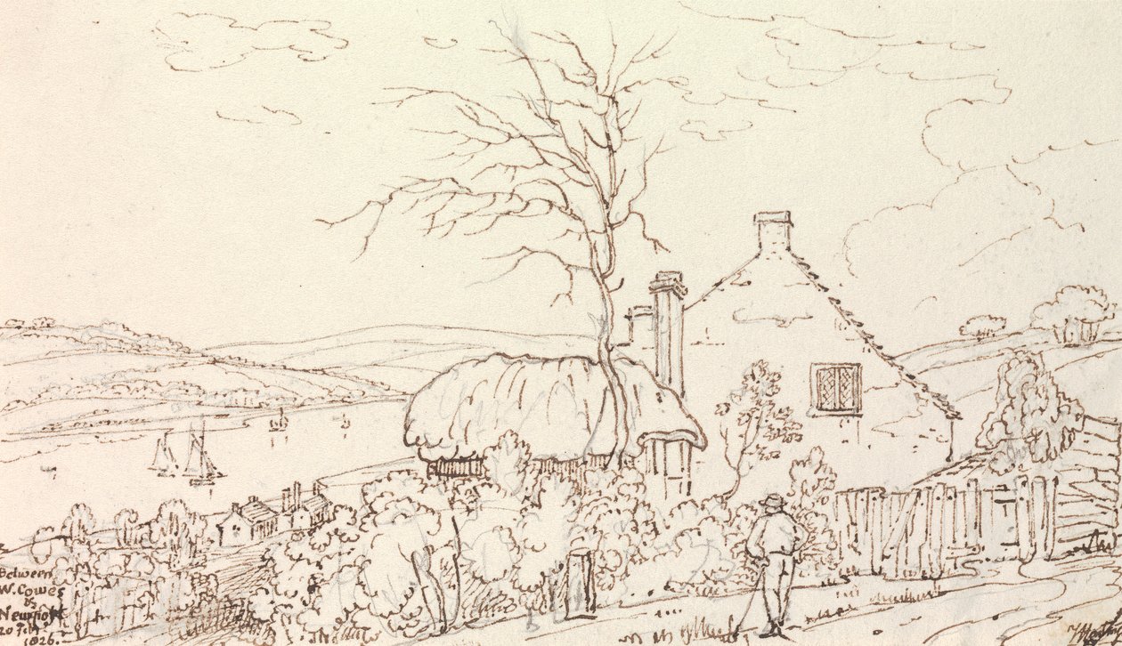 Mellom West Cowes og Newport, 20. februar 1826 av Capt. Thomas Hastings