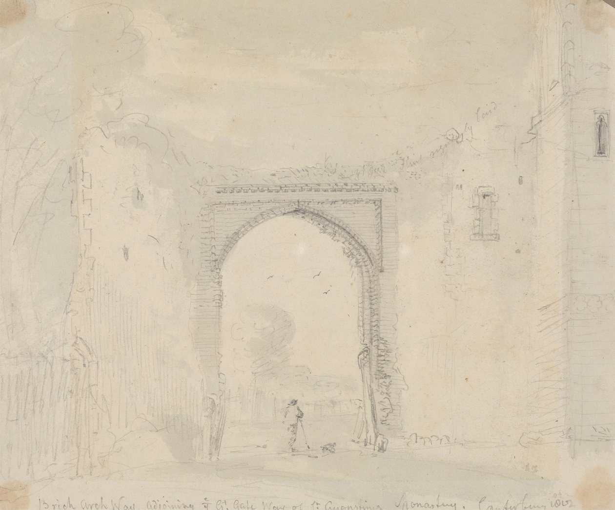 Brick Archway ved siden av den store porten til St. Augustine's Monastery, Canterbury av Capt. Thomas Hastings